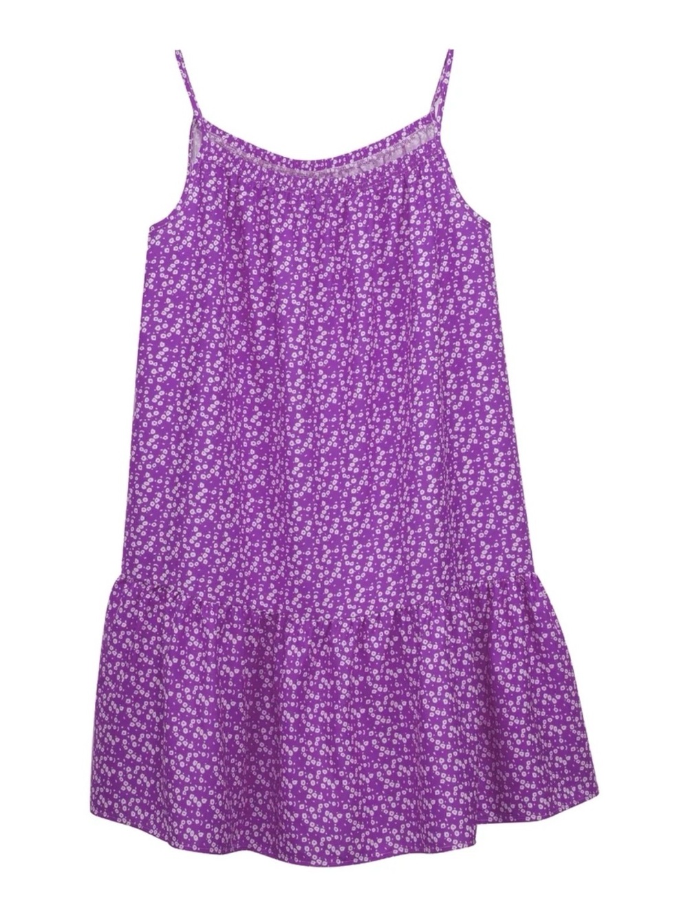 Purple Floral Plus Size Spaghetti Strap Sundress XXL